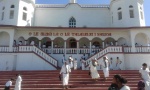 Samoa. Christian church on Sunday