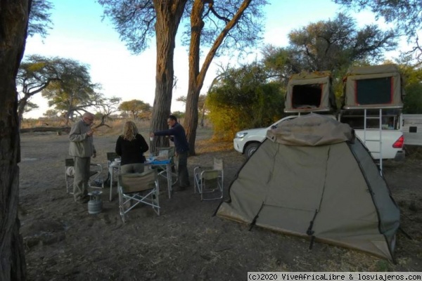 Acampada en Magotho
Acampando en el campamento de Magotho. Delta del Okavango. Botswana
