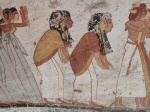 Tumba de Amenemonet (TT277). Mujeres portando chales.