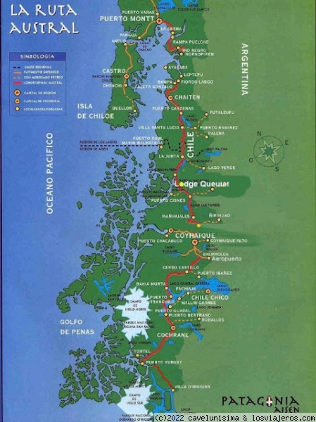 Cartografía
Carretera Austral- Desde Puerto Montt a Villa O'Higgins
