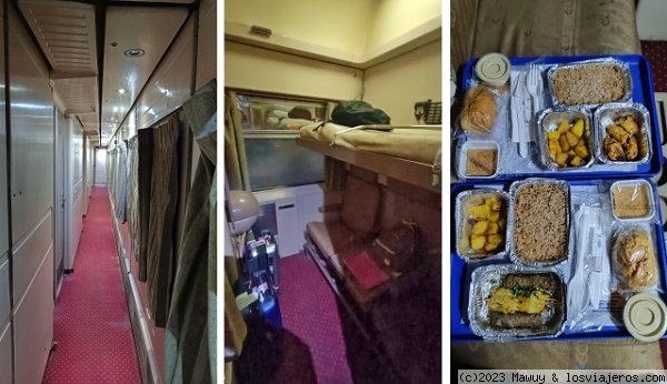 Tren nocturno de Aswan a El Cairo
Interior del tren nocturno de Aswan a El Cairo, con la compañía Abela, y cena servida
