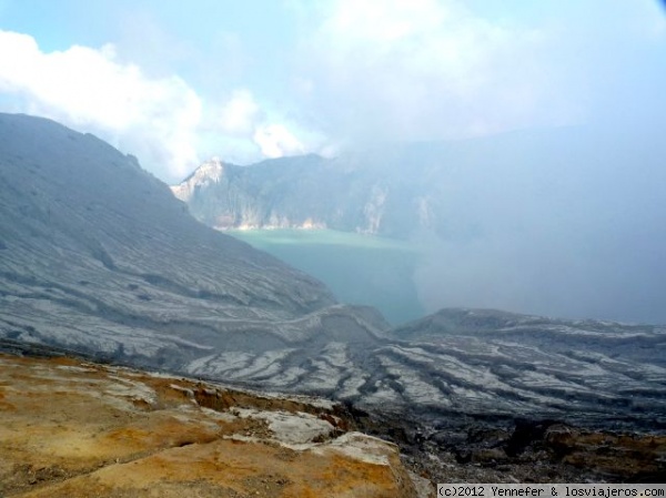 Cráter del Kawa Ijen. Java (Indonesia)
Vista del lago que cubre el cráter del volcán
