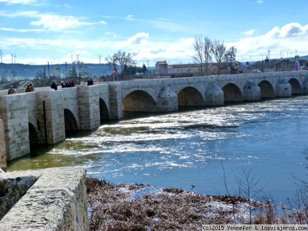 Puente de Torquemada. Torquemada (Palencia)
Espectacular puente románico en Torquemada. Tiene 25 ojos, 352 metros de longitud y está construído en piedra de silleria. Ha sido restaurado recientemente
