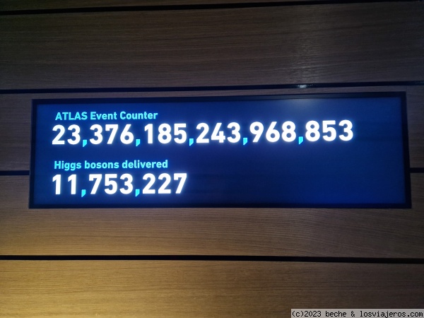 Eventos registrados en el experimento ATLAS
El primer número son los eventos (colisiones) registrados en el detector ATLAS, y el segundo los bossones de Higgs detectados.
