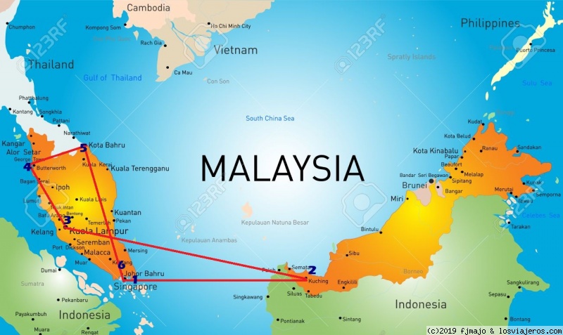 Singapur, Borneo y Malasia - Blogs de Asia Sudeste - ITINERARIO (1)