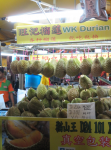 Puestos de Durian en Jalan Alor