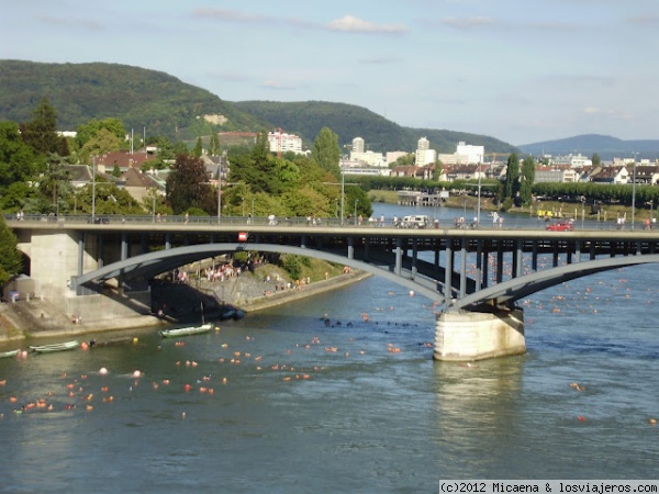 Rio Basilea
Actividad de nado en Agosto en la ciudad Suiza de Basilea.
