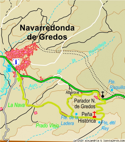 Senda Pinar Navarredonda de Gredos
Pequeño plano de la senda PR AV19

