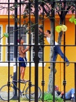 uno aquí, otro allá, ...
chavales fruta árbol. San José Costa Rica