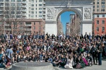 haciéndose una foto en Washington square