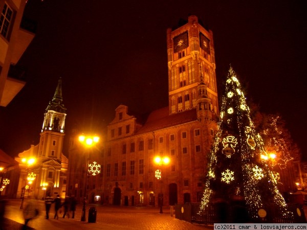 plaza Rynek de Torun
la iluminación navideña junto a la nieve nos ofrece esta bellísima estampa nocturna de la plaza vieja de la ciudad de Torun
