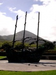 Croagh Patrick and National Famine Memorial. Murrisk