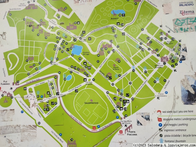 MAPA JARDINES DE VILLA BORGHESE-ROMA
Mapa con los sitios más significativos de los jardines
