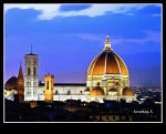 Duomo al anochecer.
Duomo, Florencia, anochecer, caer, noche, desde, alto