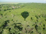 Sombra del globo sobre la selva