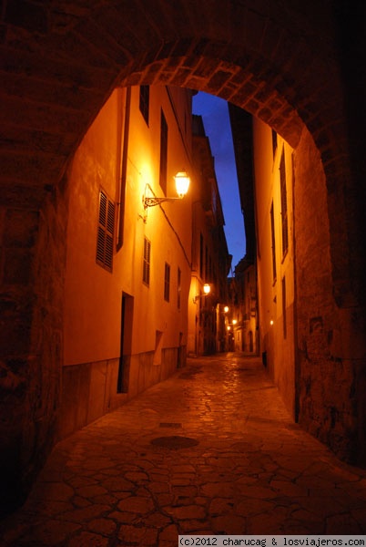 Noche en Palma de Mallorca
Uno de los muchos callejones que se ven en Palma, de noche con una luz cálida y acogedora

