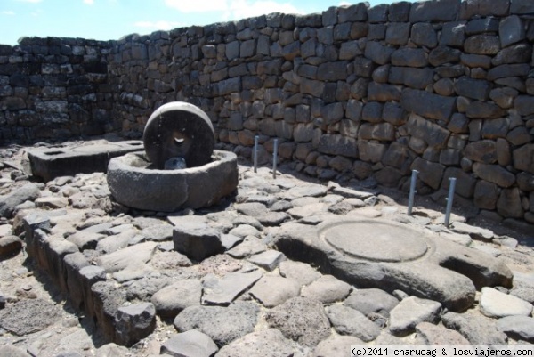 Prensa de Aceite. Korazim, Israel.
En la ciudad negra de Korazim se encontraron los restos de esta prensa de aceite.
