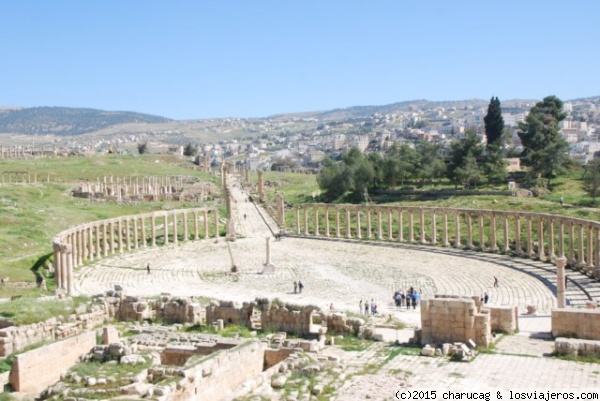 Jerash. Jordania
Curiosa plaza elíptica que conserva gran parte de su columnata.
