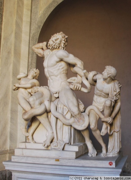 Laocoonte
Una de las esculturas más famosas, laocoonte con sus hijos y rodeados por las serpientes
