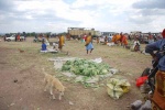 Mercado masai, puesto de coles