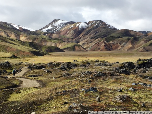 Landmannalaugar
Por los senderos que existen en Landmannalaugar puedes atravesar paisajes bellísimos
