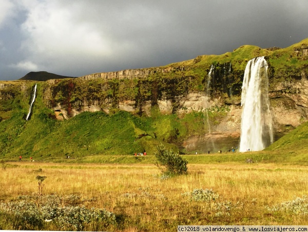 Seljalandsfoss
Bella cascada en el sur de Islandia, en la que se puede pasar por detrás de la cortina de agua

