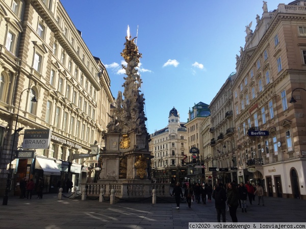La columna de la peste. Viena
Monumento barroco con diversas alegorías,  conmemorativo de la epidemia de peste que asoló la Viena  en 1679. Se encuentra en la céntrica y peatonal calle Grove, donde estuvo asentado un campamento romano
