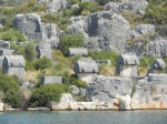 Lycian sarcophagi scattered over the slopes of Kekova (Antalya )