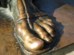 Detail foot of the statue of Bishop Gregory of Nin