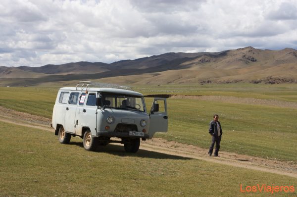 Campiña en el centro de Mongolia