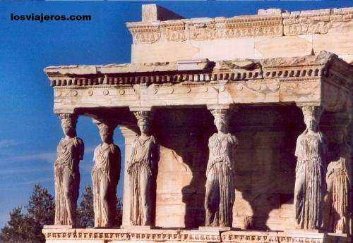 Cariatides - Templo del Erechtheion - Acropolis de Atenas - Grecia