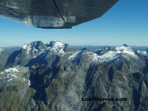 Vistas desde la avioneta de los Alpes del Sur o Alpes Meridionales - Nueva Zelanda